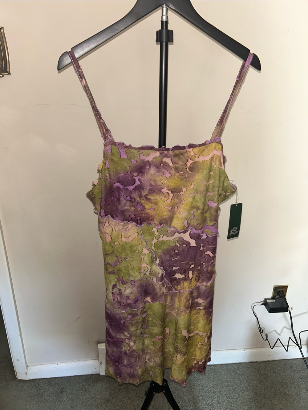 wild fable Purple and Olive Green Print Slip Dress
